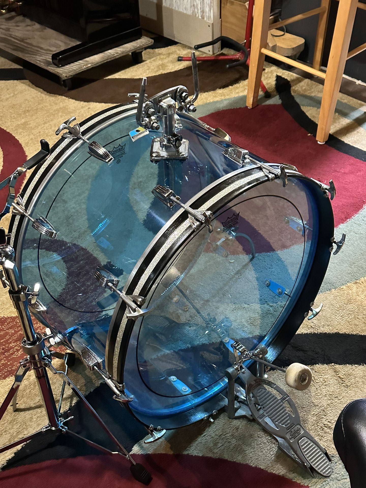 Bass Drum 24” Ludwig Blue Clear