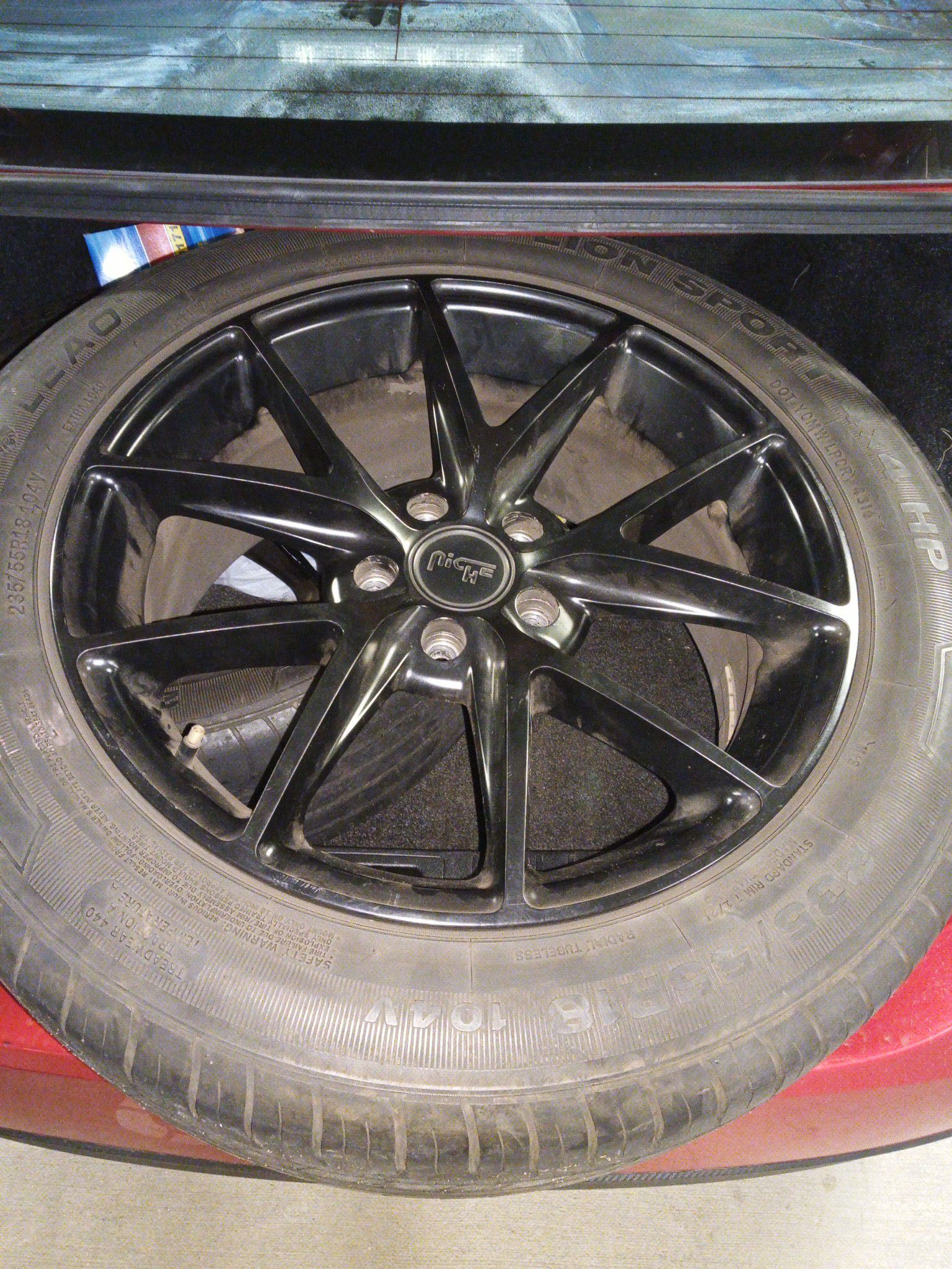 Niche 19" rims 4×4 tires hardly curb rash great condition comes with black lug nuts and two spacers $600 obo