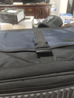 Black and blue cloth briefcase