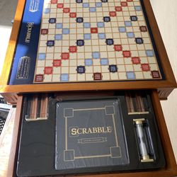 Rotating Wood Scrabble - New Used