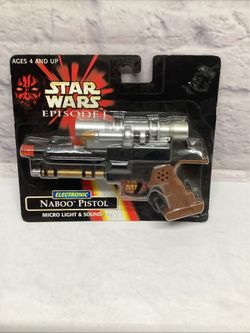 HASBRO STAR WARS EPISODE 1 ELECTRONIC TOY BATTLE Naboo Pistol NIB