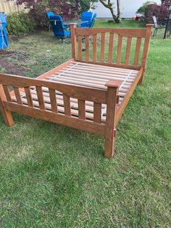 Nice wood full bed frame