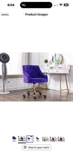 Brand new purple padded velvet rolling adjustable height chair