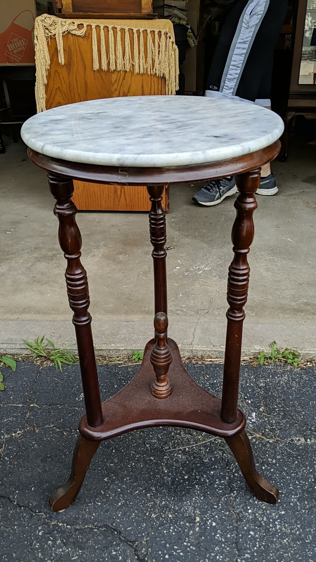 Champion marble top end table.