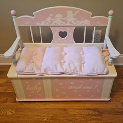 Baby And Me Girl Bench / Toy Storage Box
