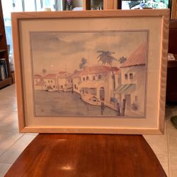 Lithograph Of Costal Watercolor By Terry Madden