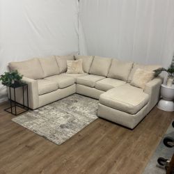 Cream Sofa Sectional Couch With Chaise