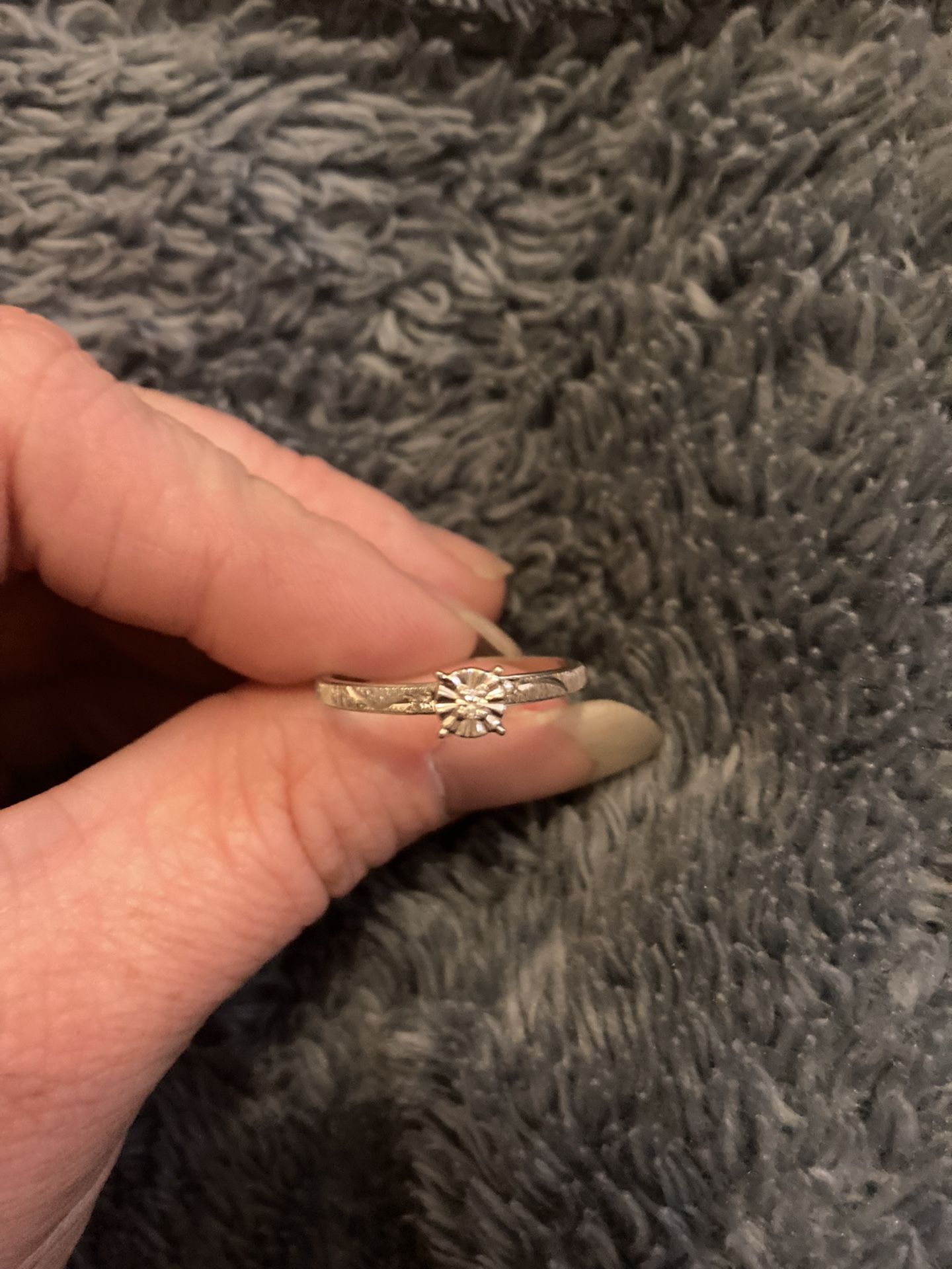 14k White Gold Womens Ring