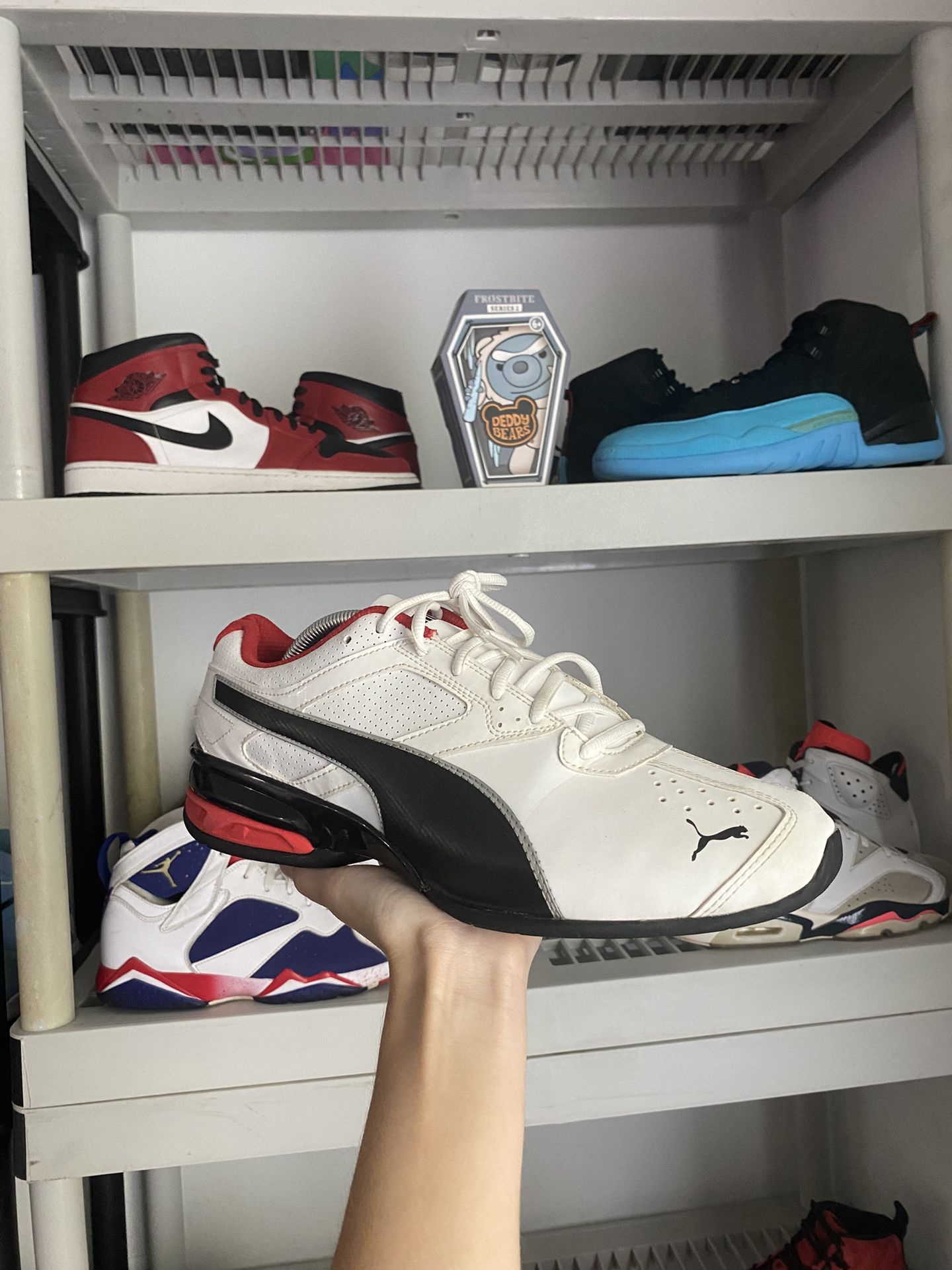 PUMA Men's Tazon 6 FM Cross-Trainers White/black/red Size 11.5mens