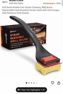 NewKitchen Bristle-Free Steam Cleaning Grill Brush