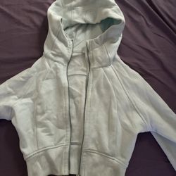 Lululemon baby blue cropped zip up scuba 