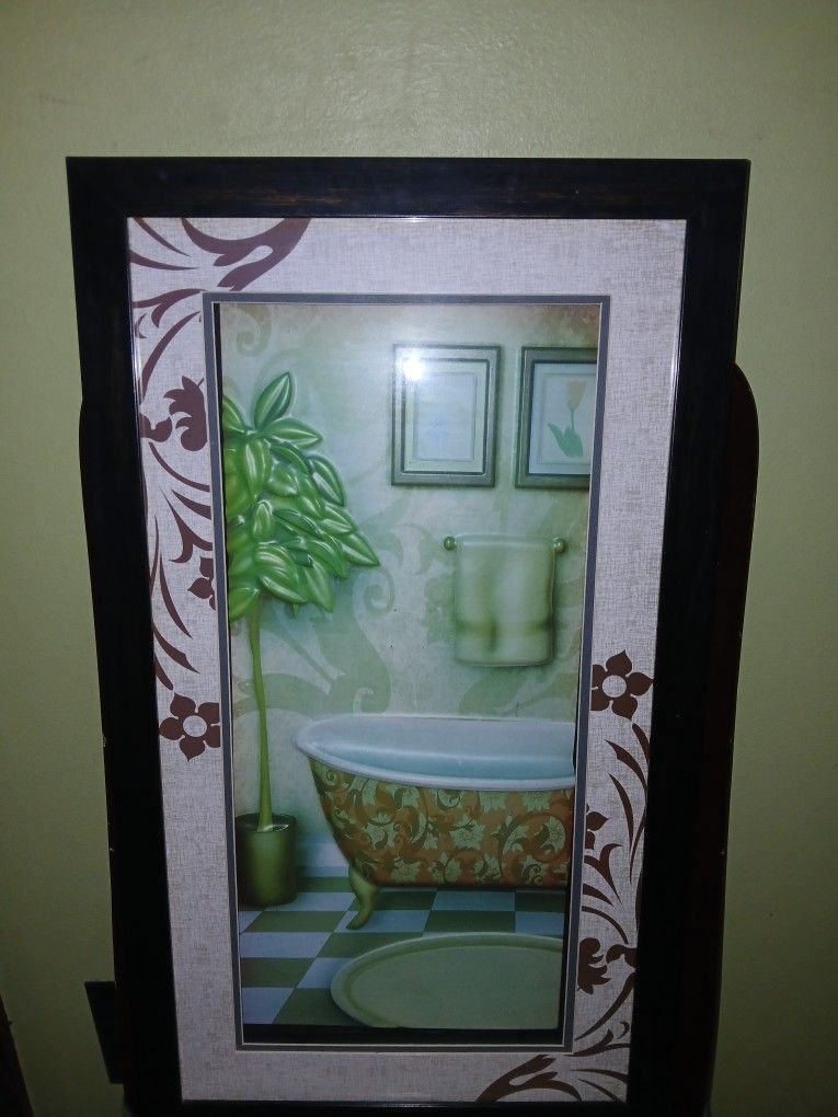 3D Picture For Bathroom Decor Showing Bathtub