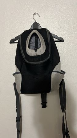 Pet Carrier Backpack Black and Gray Mesh