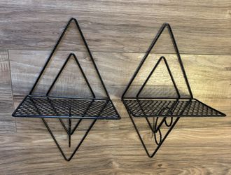 Vintage Atomic Metal Wall Shelves