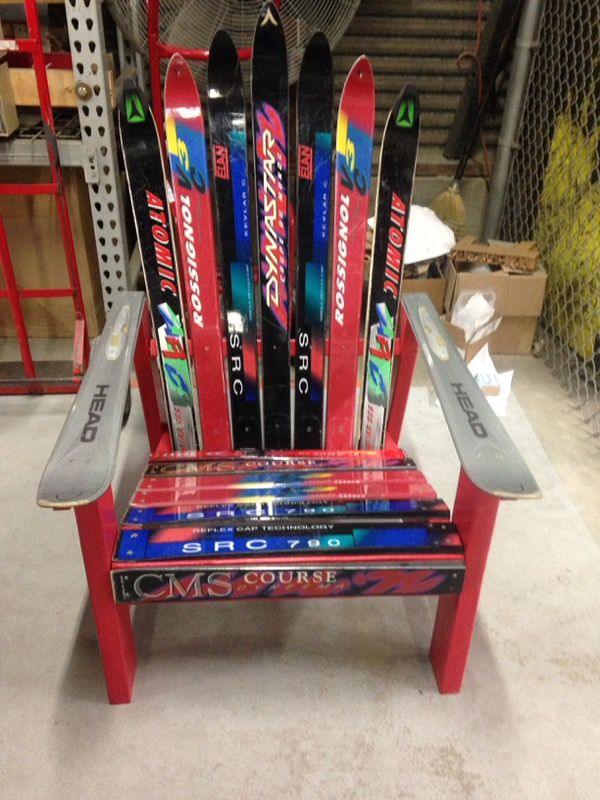 Snow ski Adirondack chair, outdoor furniture, fire pit chairs