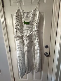 New Target x Kate Spade Mini Polka Dot Tie-Waist Midi Dress Large
