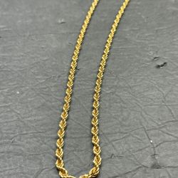 Vintage Monet 24k Gold Tone Rope Chain Necklace 80’S