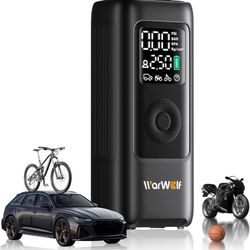 Brand New 160PSI Tire Inflator Portable Air Compressor - 48LPM Fast Air Pump for Car Tires: SUV, Light Truck, Motorcycle, Bike, 10000mAh with Auto Shu