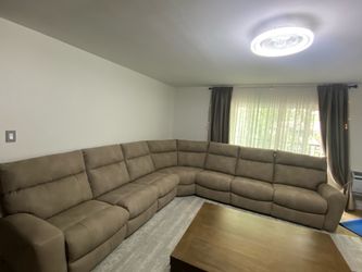 Next-Gen DuraPella Performance Fabric 6-Piece Dual Power Reclining Modular Sectional - color sand