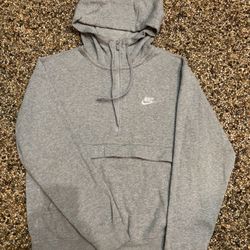 Nike Quarter Zip Pull Over Unisex Hoodie Sweater Ash GreyMen’s Size Small 