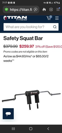 Titan Fitness Safety Squat Bar - Like New