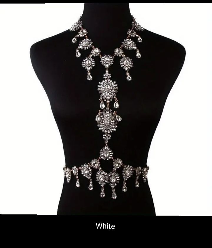Ch vacation artificial gemstone body chain