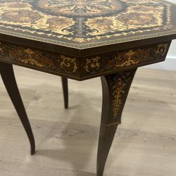 Antique Octagon Marquetry Side Table