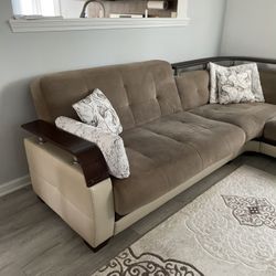 Brown Sleeper Sectional