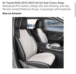 Toyota RAV4 2019-2025 Full Set Seat Covers Beige