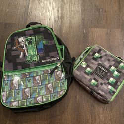 Kids Minecraft Backpack And Lunch Bag 