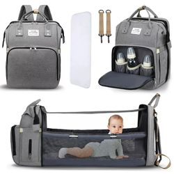 Baby Diaper Bag Backpack, Multifunction Waterproof Baby Bag for Mom with Large Capacity - B078