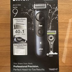 NEW Braun All-in-One Series 9 Beard and Body Trimmer, AIO 9530 for Men with Gillette Labs Razor
