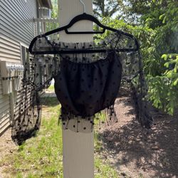 SHEIN Crop Top Sheer Mesh