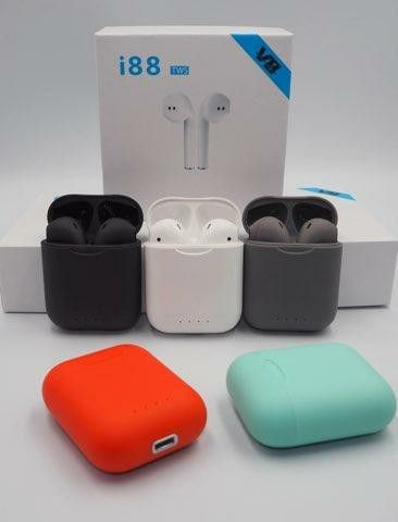 i88 Wireless Bluetooth Earphones Earbuds For Apple iPhone,Android With Charging Box. WHITE/BLACK/RED/GREEN /GRAY