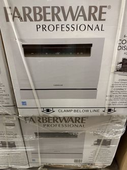 New Farberware Professional Compact 6-place Setting Countertop Dishwasher RV motorhome FCD06SSWHB