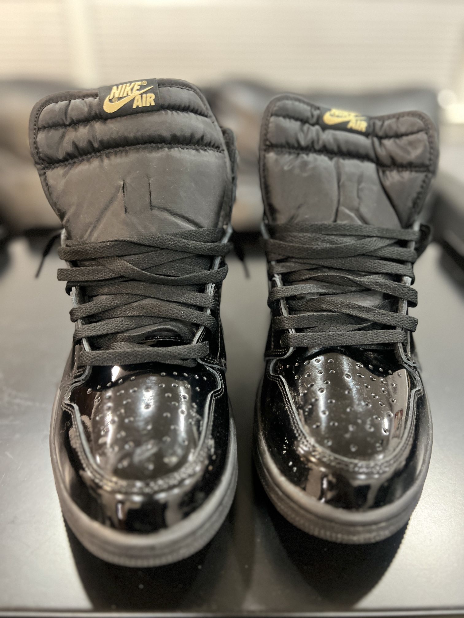 Jordan 1 Black And Gold Patent Size 12 $110 OBO