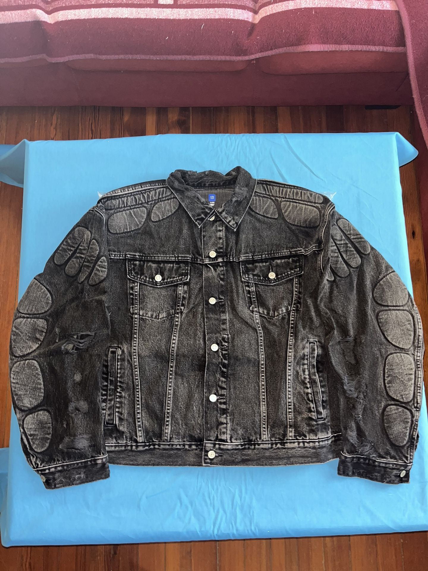 Yeezy Gap Padded Stressed Denim Jacket