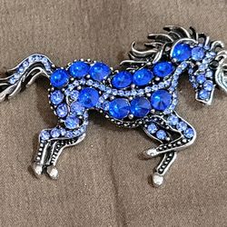 New! Fashion Jewelry.  Blue Unicorn Brooch
