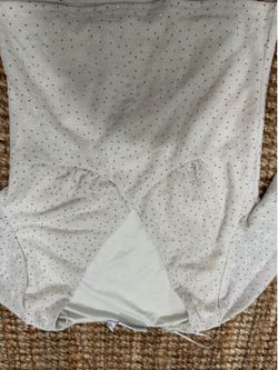 Willow & Root White Rhinestone Long Sleeve Crop Top Size Small