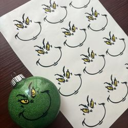 Grinch Face Sticker 