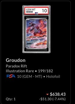 Paradox Rift Groudon psa 10 Pokemon