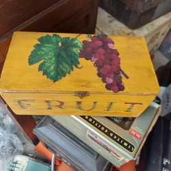 Hand Painted Wooden Fruit Box