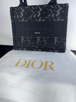 Christian Dior Embroidered Lace Medium Book Tote - Black (Excellent Condition)