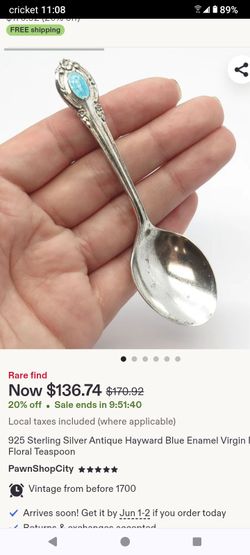 Cuchara de sterling silver 925 con la virjen Maria