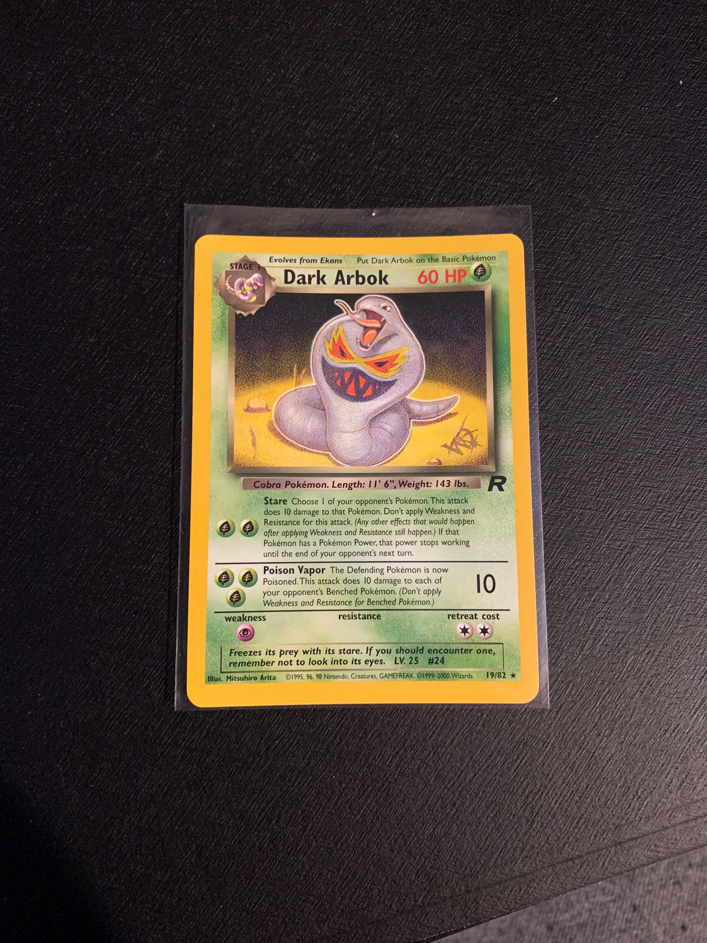 Pokemon Card Dark Arbok Stamped