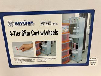 (4) - Tier Slim Cart With Wheels - (New)