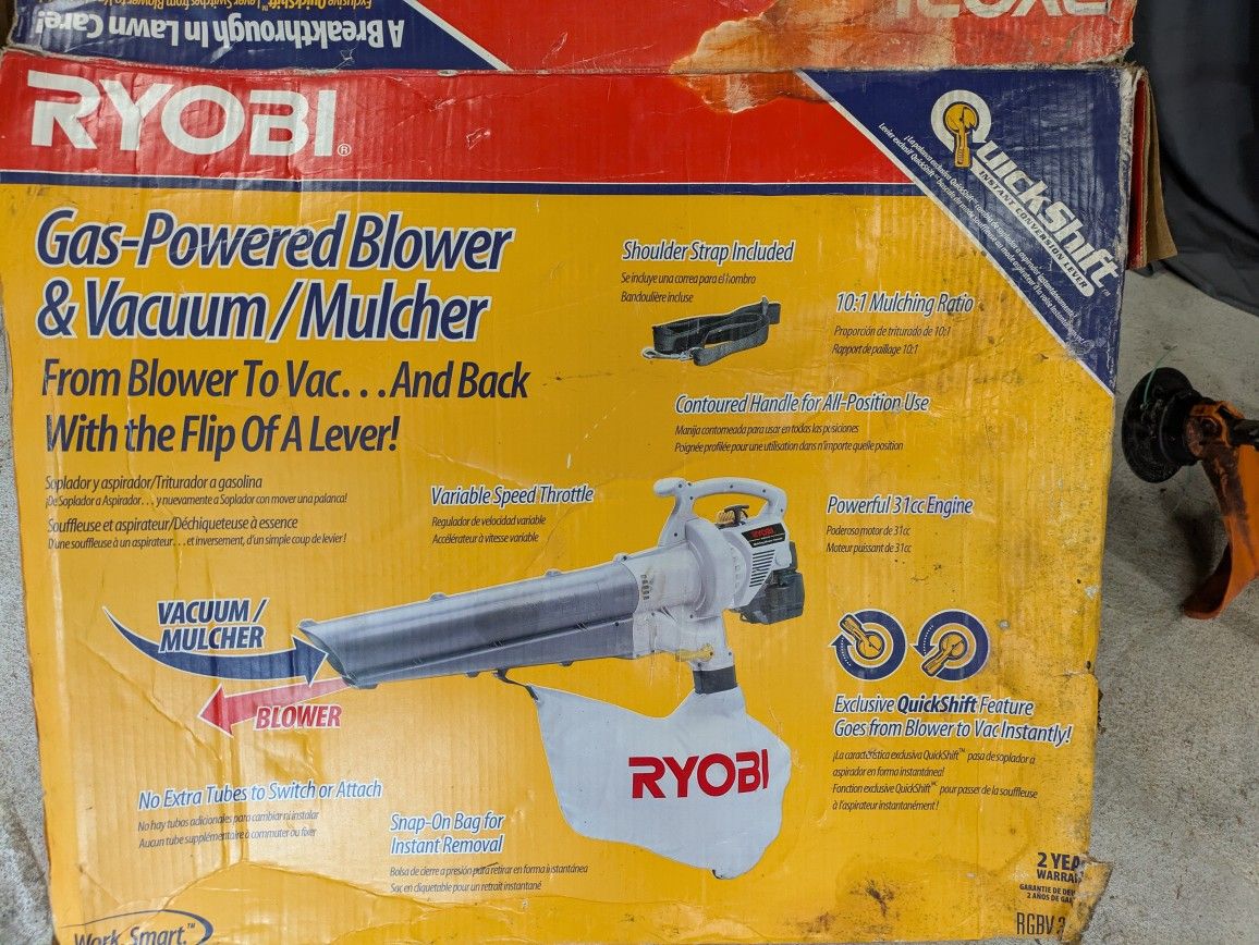Ryobi Gas 3-in-1 Blower, Vacuum ,Mulcher