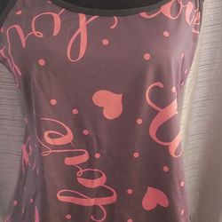 Graphic Pajama Short Set Love Hearts New Small Medium Large X Large 