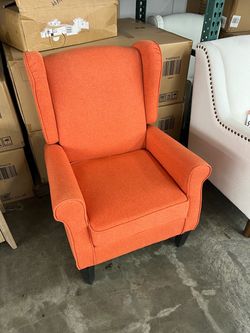 Orange Wingback Accent Chair