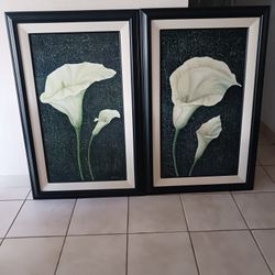 Jennifer  Brice,Wall Art, Large Framed  ,White Calla  Lilies 